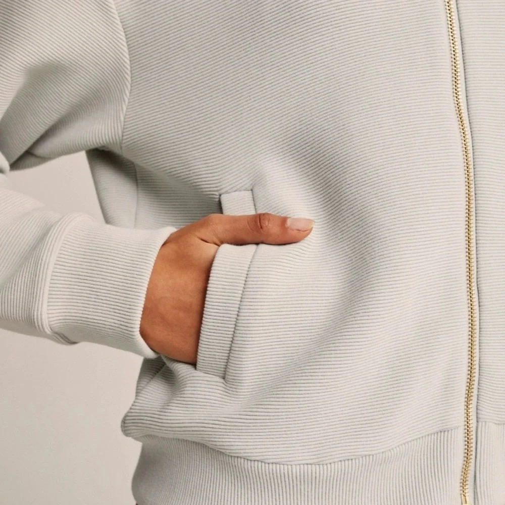Varley Cream Bomber Jacket - Picture 9 of 9